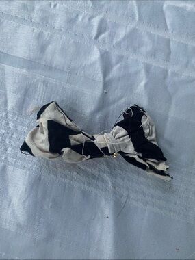 Black & Cream Patterned Bow Hair Clip - Kids Accessories